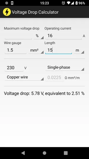 Voltage Drop Calculator